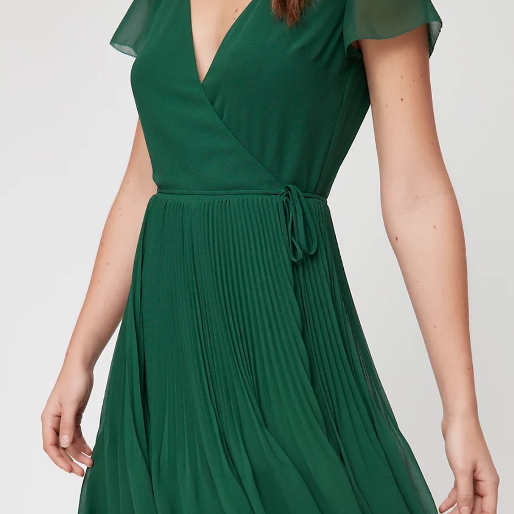 Wilfred Emerald Green Midi Wrap Dress